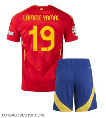 Španělsko Lamine Yamal #19 Dětské Domácí Dres ME 2024 Krátký Rukáv (+ trenýrky)